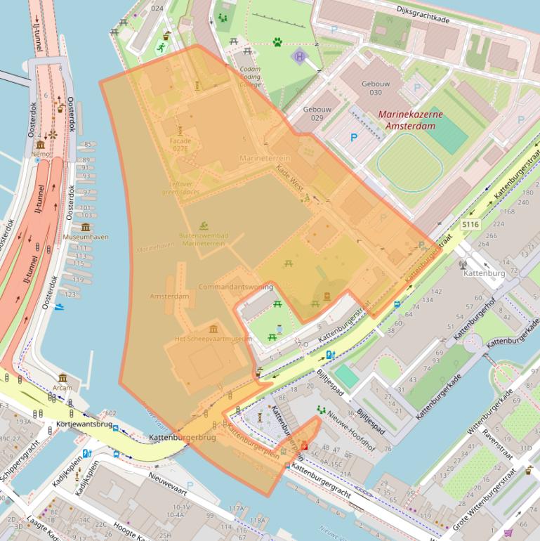 Kaart van postcodegebied 1018KK.