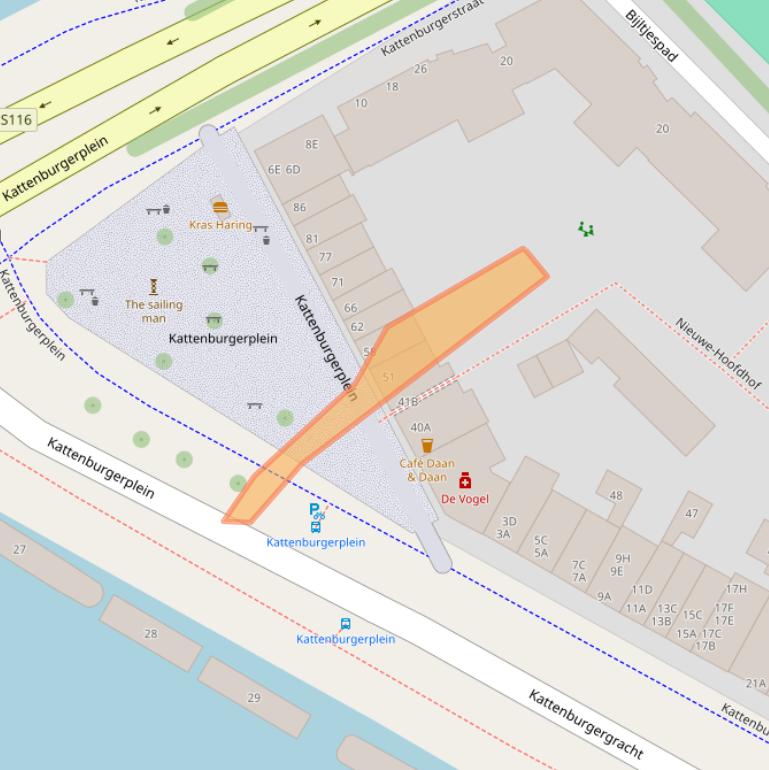 Kaart van postcodegebied 1018KL.