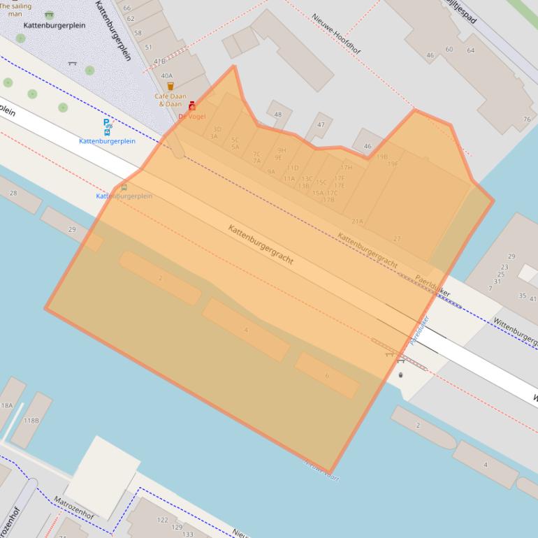 Kaart van postcodegebied 1018KN.