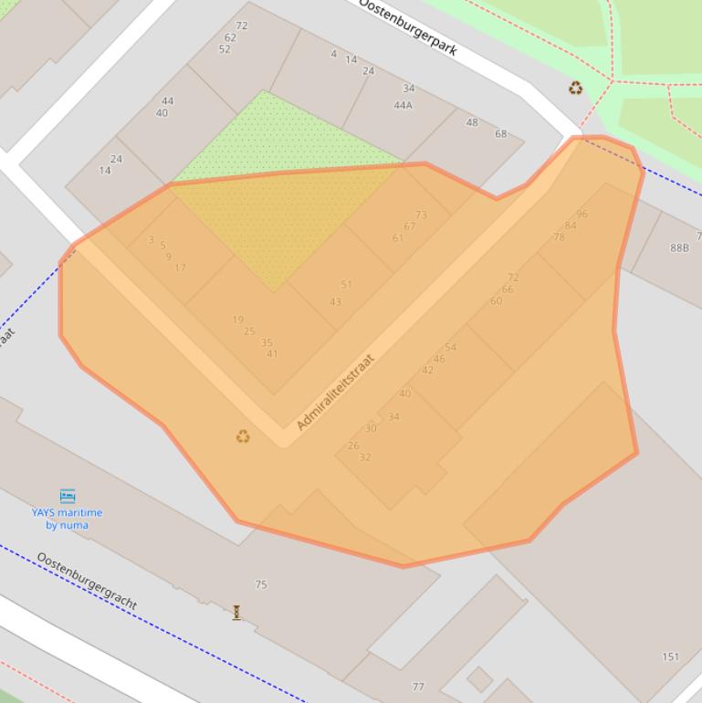 Kaart van postcodegebied 1018KP.