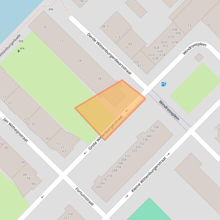 Kaart van postcodegebied 1018KT.