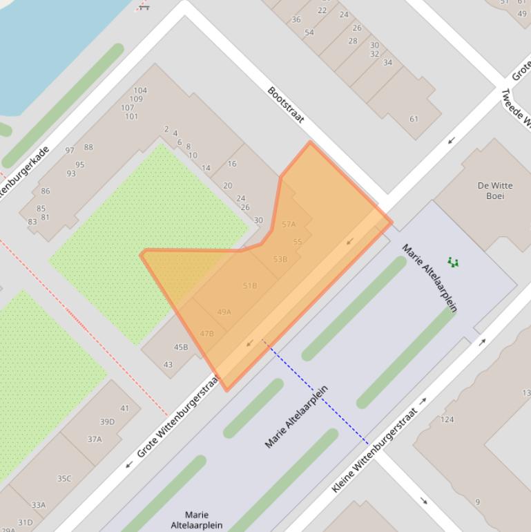 Kaart van postcodegebied 1018KW.