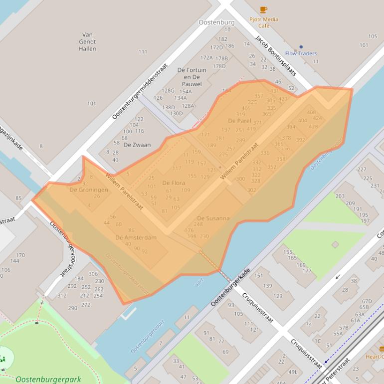 Kaart van postcodegebied 1018KZ.