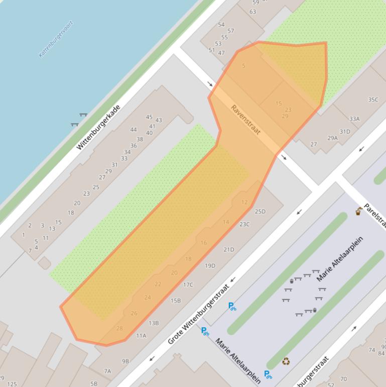 Kaart van postcodegebied 1018LN.