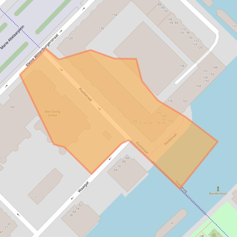 Kaart van postcodegebied 1018LR.