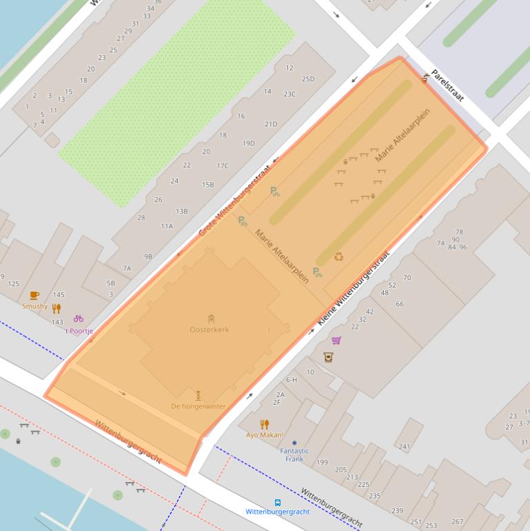 Kaart van postcodegebied 1018LS.