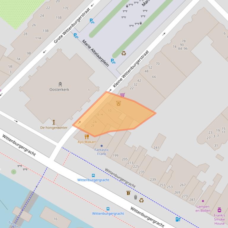 Kaart van postcodegebied 1018LV.