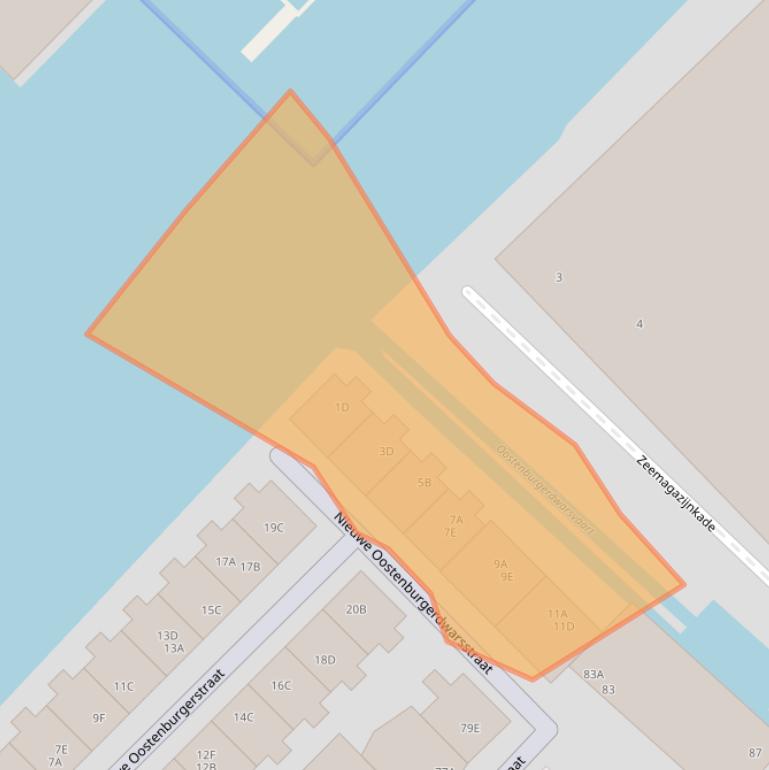 Kaart van postcodegebied 1018MA.