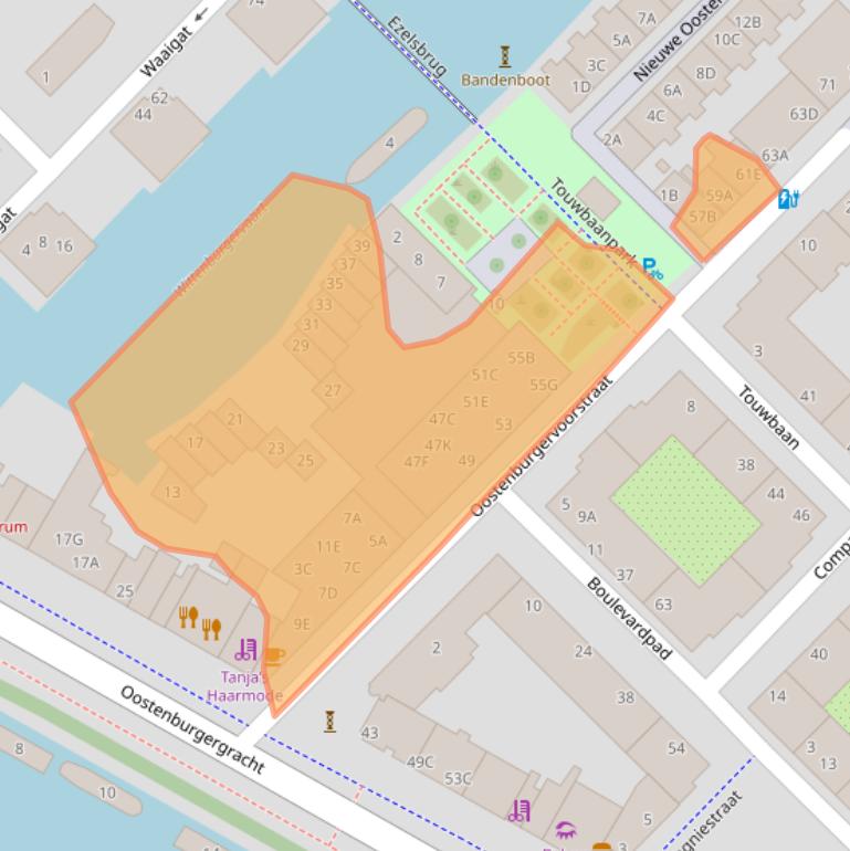 Kaart van postcodegebied 1018MN.