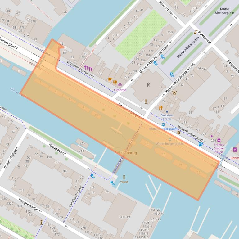 Kaart van postcodegebied 1018MT.