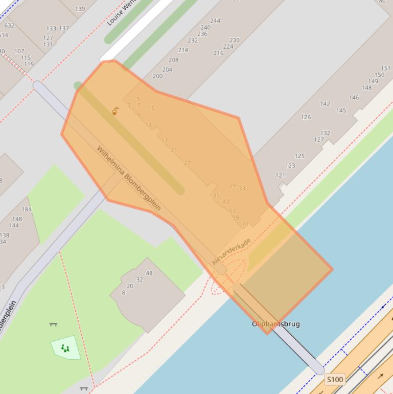 Kaart van postcodegebied 1018MW.