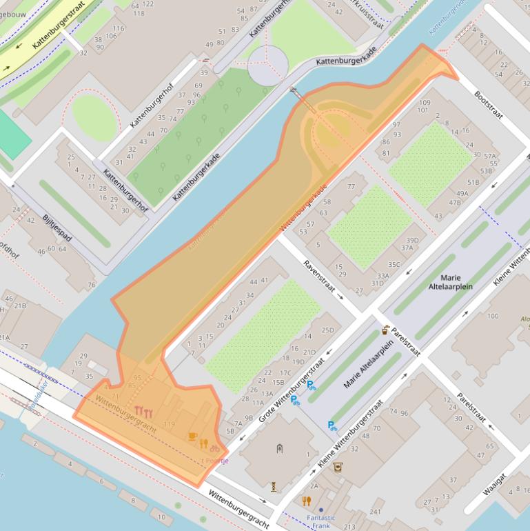 Kaart van postcodegebied 1018MX.