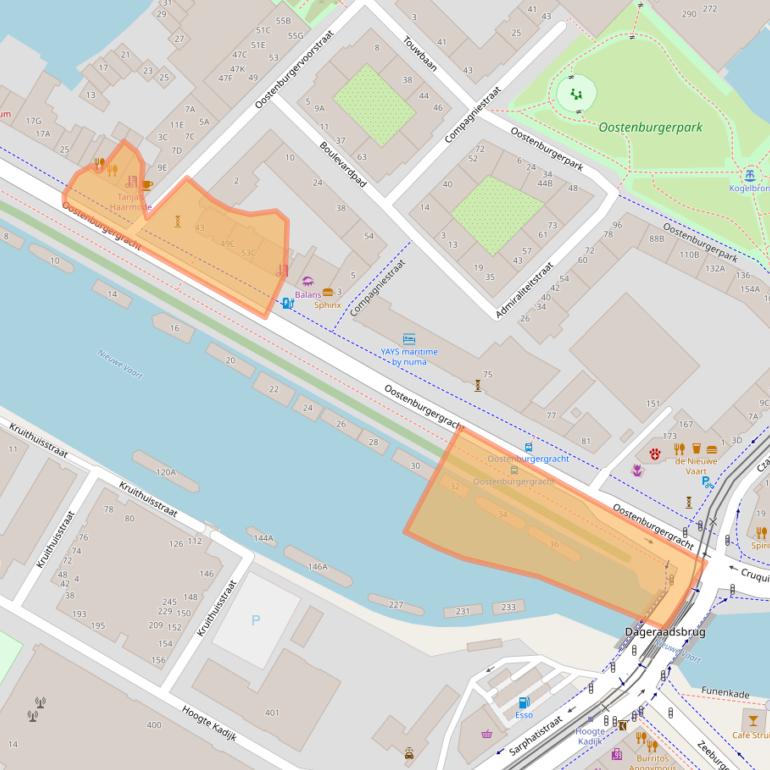 Kaart van postcodegebied 1018NB.