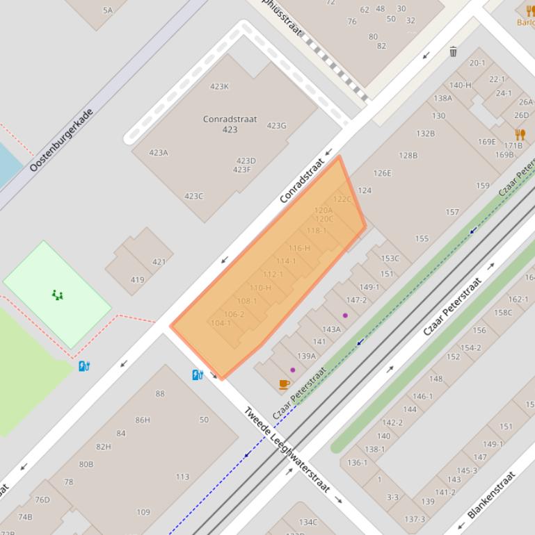 Kaart van postcodegebied 1018NL.