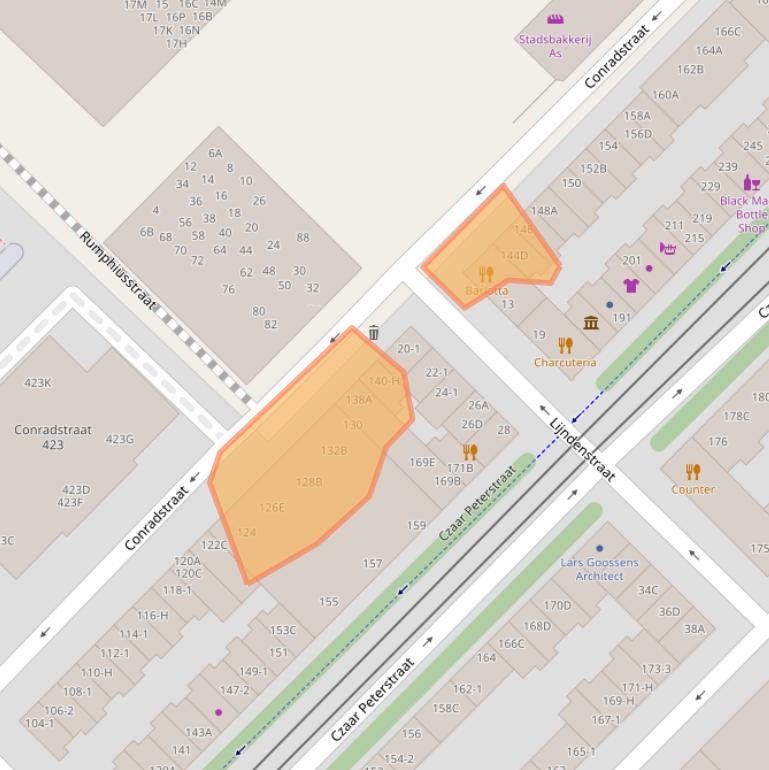 Kaart van postcodegebied 1018NM.