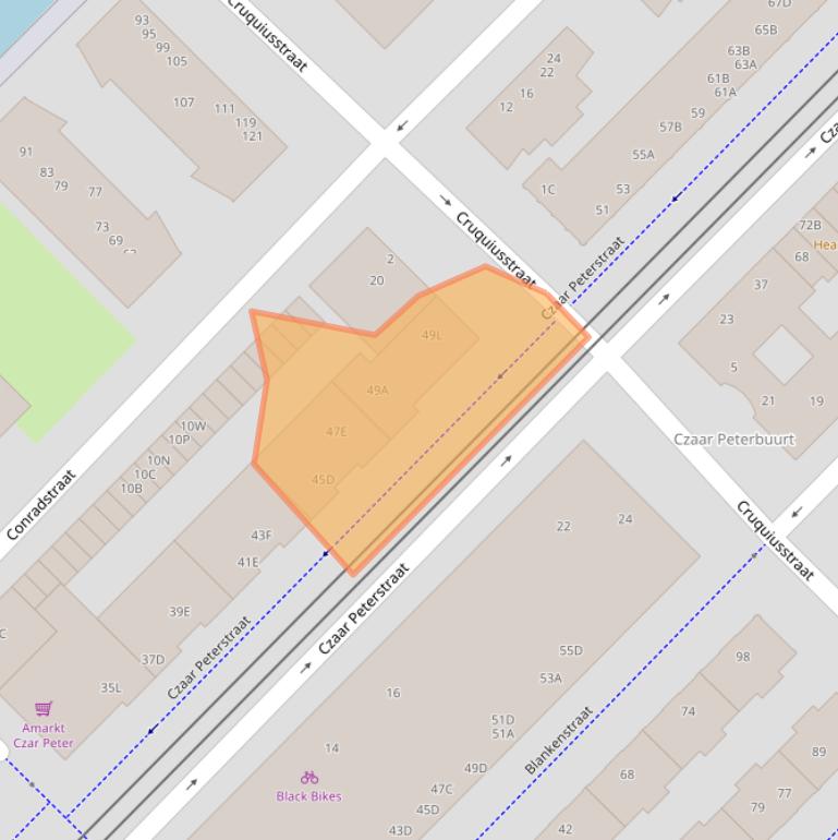 Kaart van postcodegebied 1018PA.