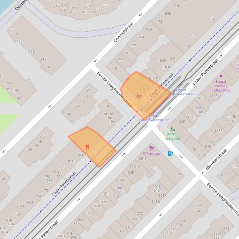 Kaart van postcodegebied 1018PD.