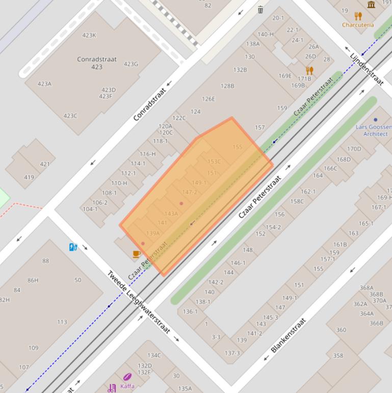 Kaart van postcodegebied 1018PH.