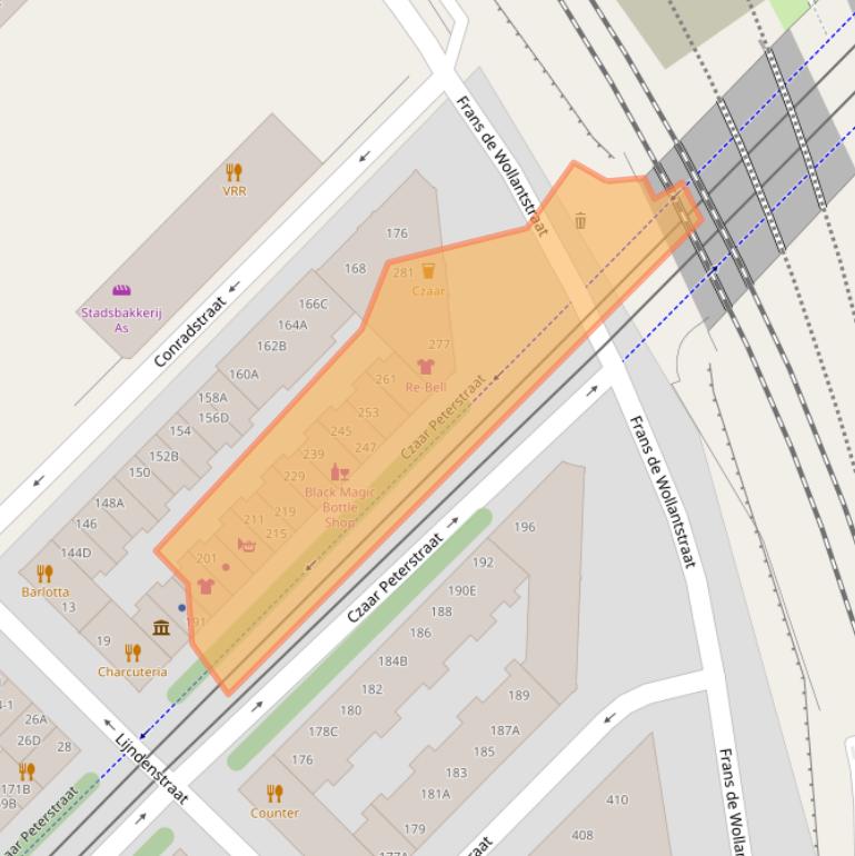 Kaart van postcodegebied 1018PL.