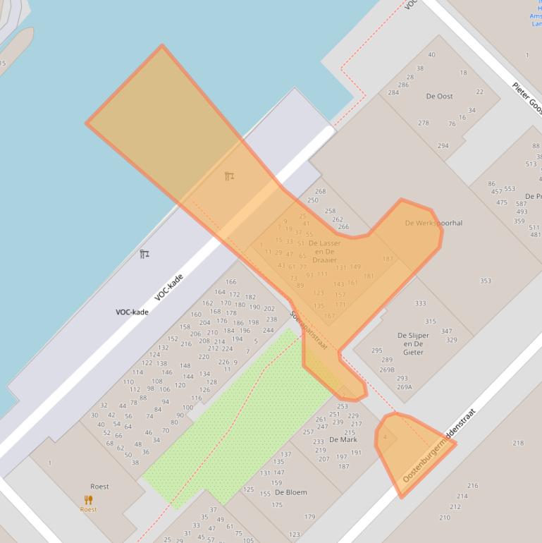 Kaart van postcodegebied 1018PN.