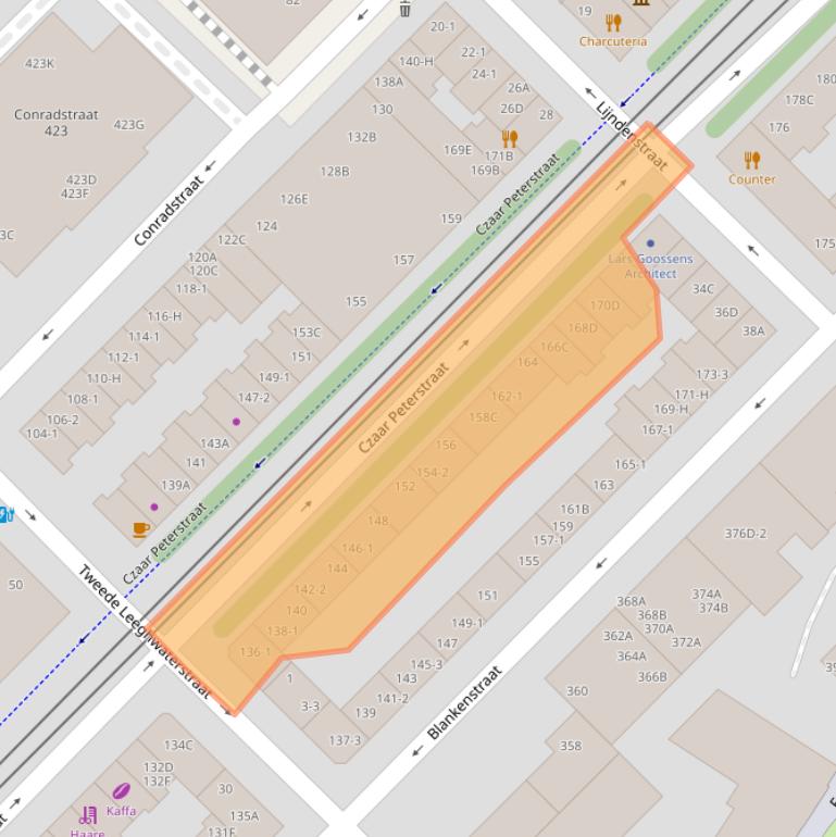 Kaart van postcodegebied 1018PW.