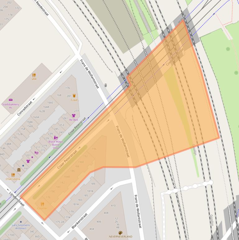 Kaart van postcodegebied 1018PX.