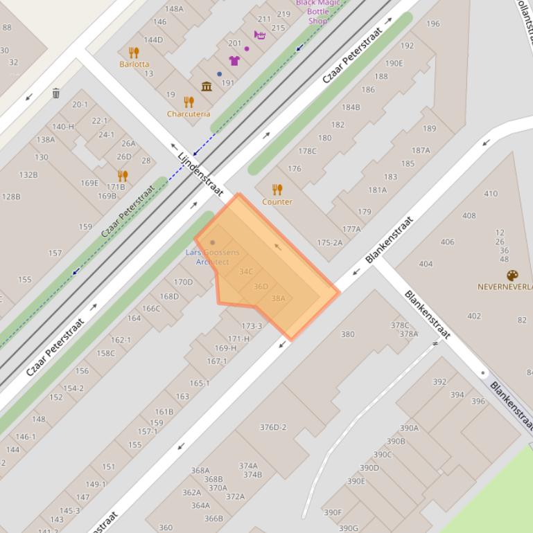 Kaart van postcodegebied 1018PZ.