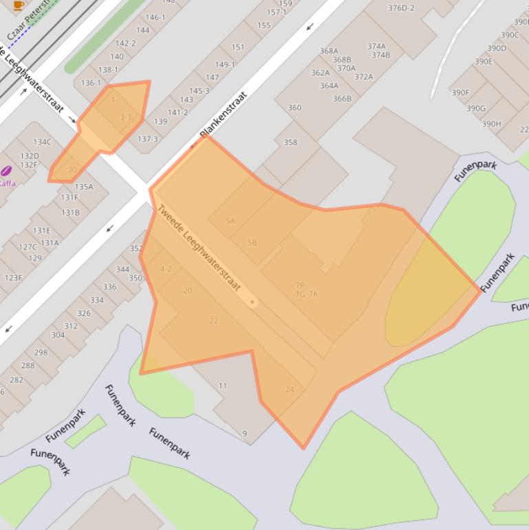 Kaart van postcodegebied 1018RA.