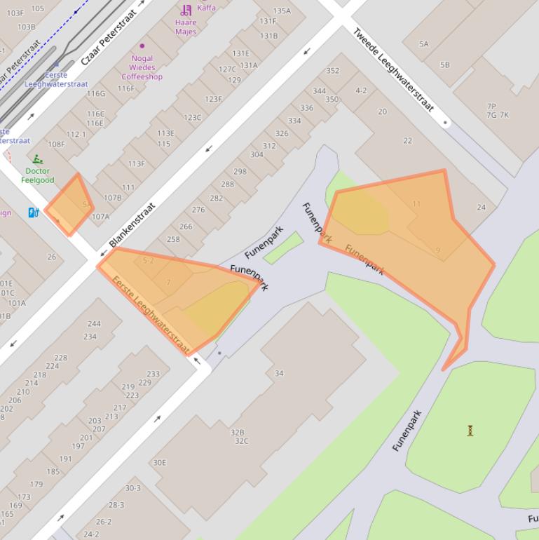 Kaart van postcodegebied 1018RB.