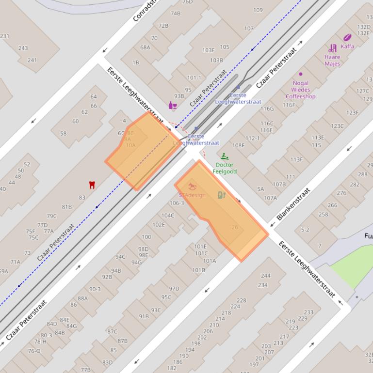 Kaart van postcodegebied 1018RC.