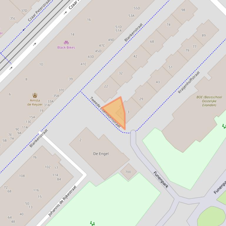 Kaart van postcodegebied 1018RD.