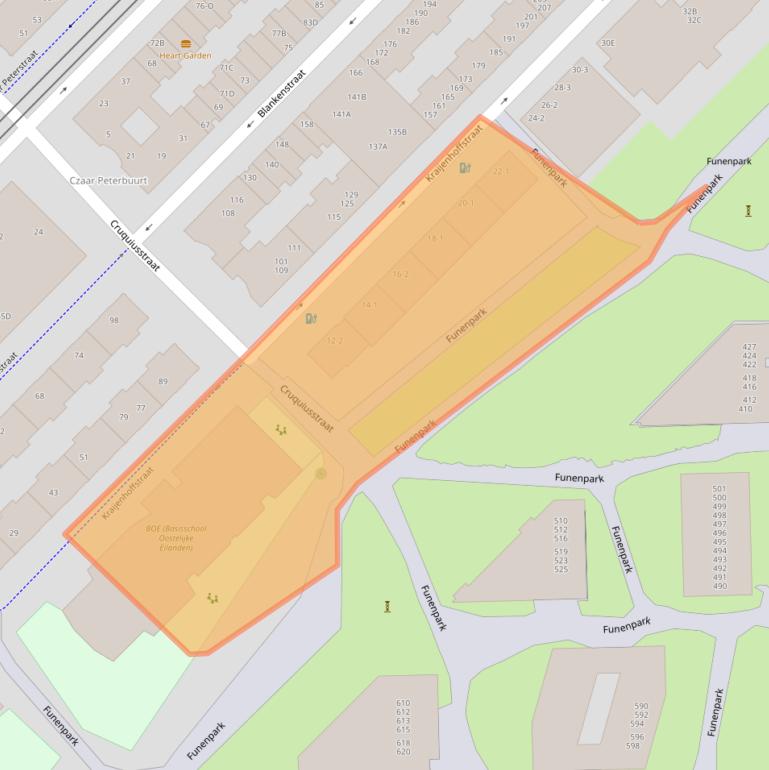 Kaart van postcodegebied 1018RK.