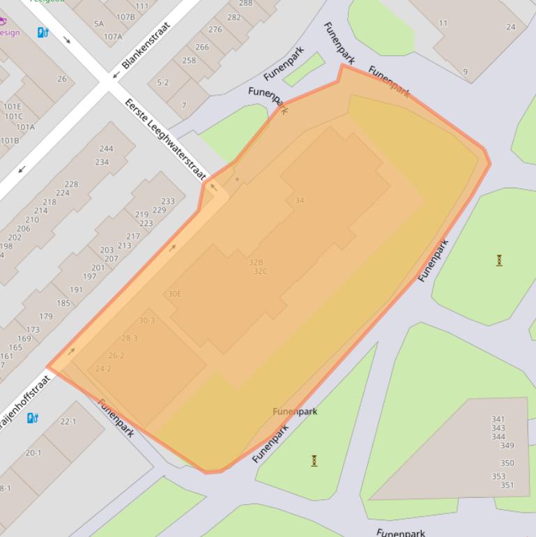 Kaart van postcodegebied 1018RL.