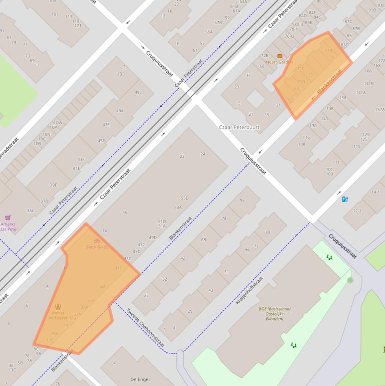 Kaart van postcodegebied 1018RR.