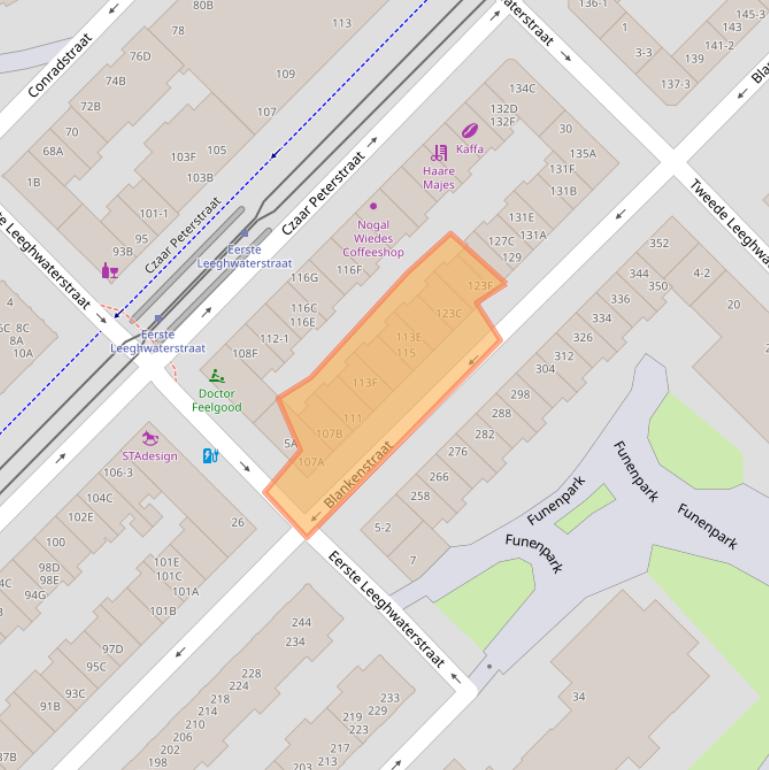 Kaart van postcodegebied 1018RT.