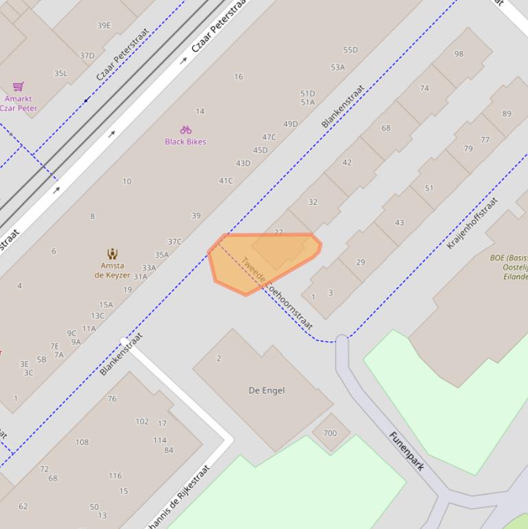 Kaart van postcodegebied 1018SE.