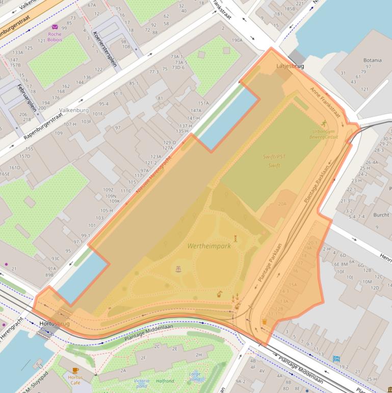 Kaart van postcodegebied 1018ST.