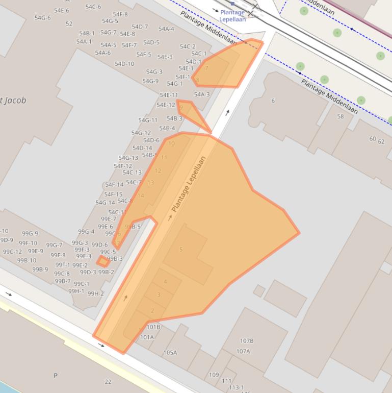 Kaart van postcodegebied 1018TD.