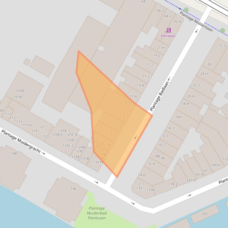 Kaart van postcodegebied 1018TE.