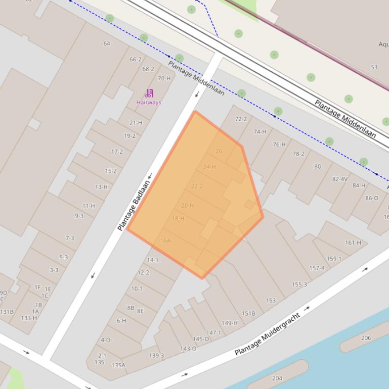 Kaart van postcodegebied 1018TJ.