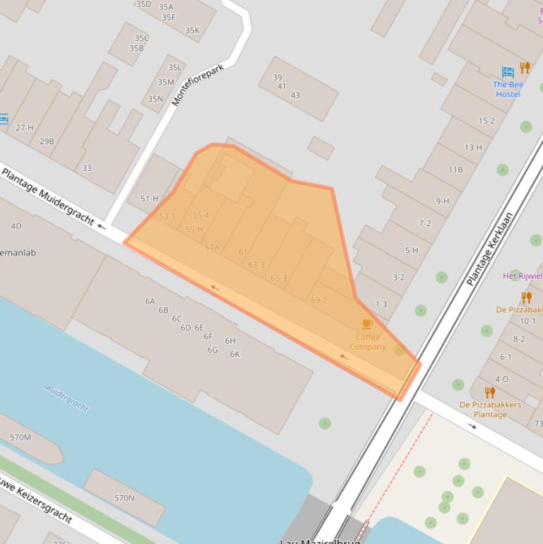 Kaart van postcodegebied 1018TM.