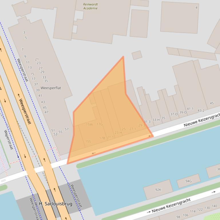 Kaart van postcodegebied 1018VA.