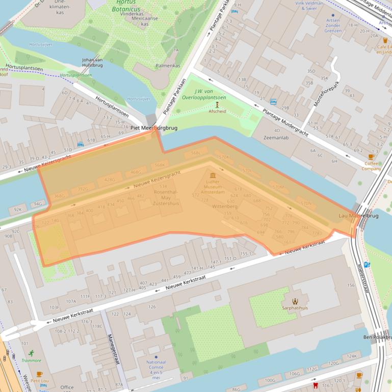 Kaart van postcodegebied 1018VG.