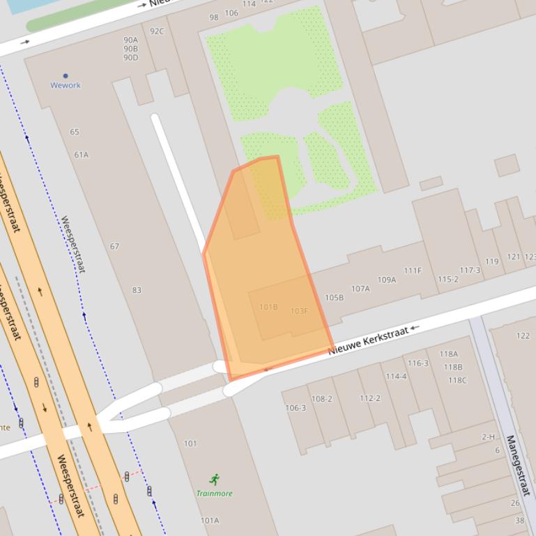 Kaart van postcodegebied 1018VH.