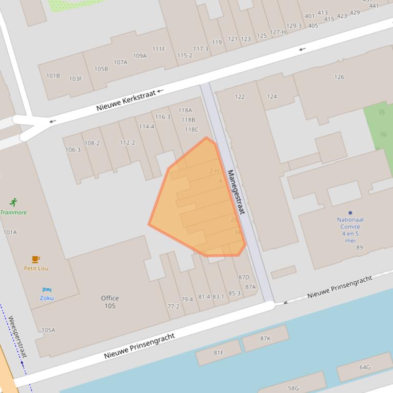 Kaart van postcodegebied 1018VP.