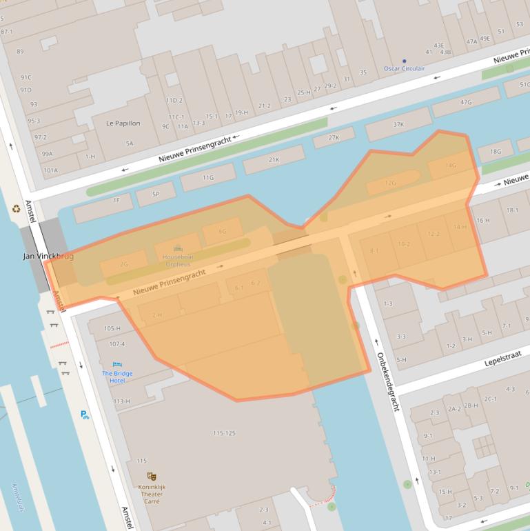 Kaart van postcodegebied 1018XH.