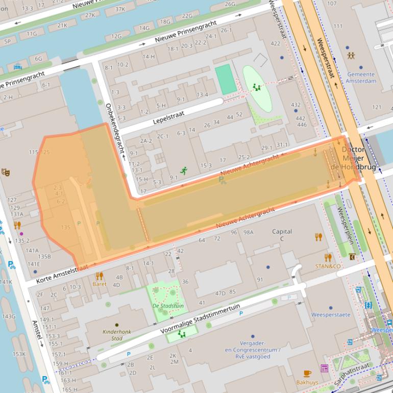 Kaart van postcodegebied 1018XR.