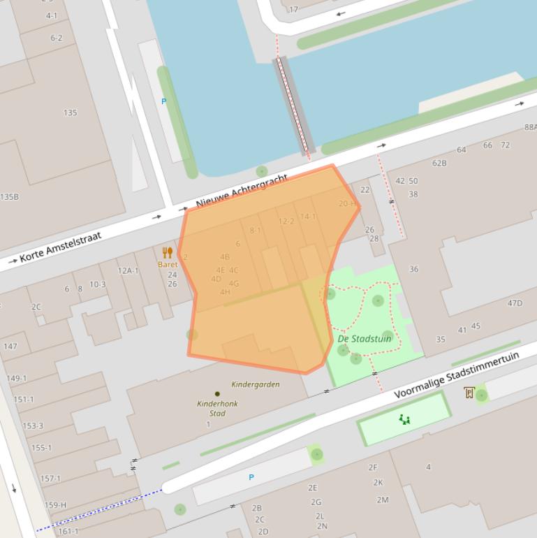 Kaart van postcodegebied 1018XX.