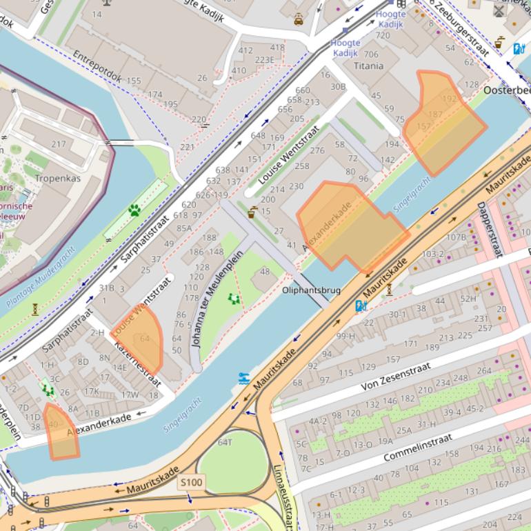 Kaart van postcodegebied 1018ZC.