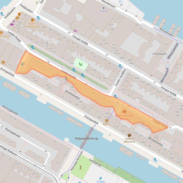 Kaart van postcodegebied 1018ZD.